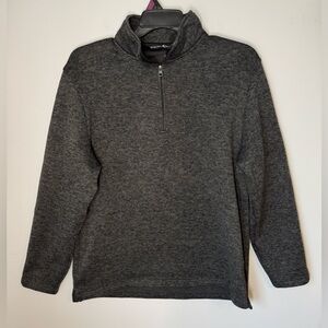 Beverly Hills Polo Club Mens Long Sleeve 1/4 Zip Fleece Pullover Dark Gray Sz L